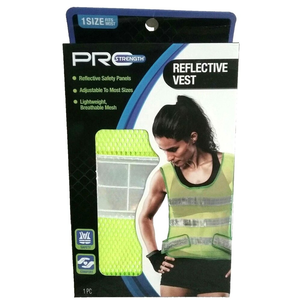 Reflective Safety Vest PRO STRENGTH One Size Adjustable Neon Yellow New Boxed